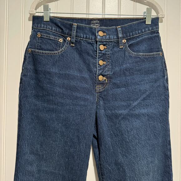 J Crew Wide Leg Button Fly Jeans Dark Wash Size 28 - Picture 3 of 6